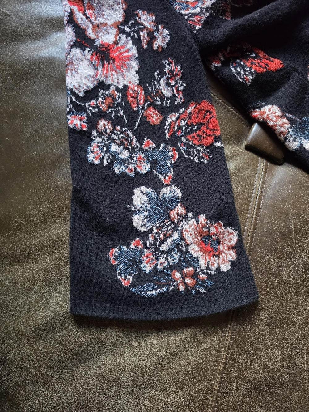 Anthropologie Moulinette Soeurs Floral Jacquard Knit Blazer XS - Picture 4 of 6